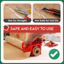 Listing 4 of 4 for 2PCS Christmas Cardboard Cutter for Wrapping & Birthday Paper - Red & Green