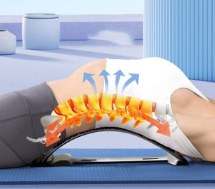 Listing 3 of 3 for Lumbar Support Stretching Device, Back Massager & Yoga Aid -Purple