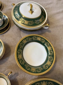 Listing 5 of 15 for RARE 47pc AYNSLEY IMPERIAL 193 – EMERALD & GOLD ENCRUSTED – MINT CONDITION