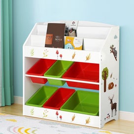 Listing 7 of 7 for Keezi 3 Tiers Kids Bookshelf Storage Children Bookcase Toy Box Organiser Rack 6