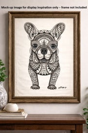 Listing 2 of 2 for French Bulldog Oil Painting on Canvas – Balinese Artwork