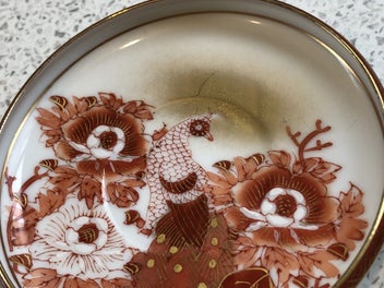 Listing 3 of 6 for 2xVINTAGE JAPANESE Kutani Eggshell Porcelain Dishes Hand painted/Gold Guilt