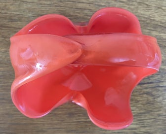 Listing 5 of 5 for Mid-Century Murano-Style Red Art Glass Basket – Hand-Blown Sculptural (22cm)