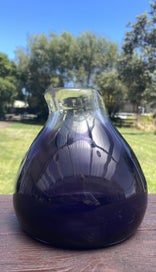 Listing 3 of 5 for Heavy Hand-Blown Purple Art Glass Vase – Studio Glass (1kg)
