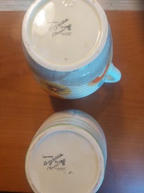 Listing 2 of 2 for Clarice Cliff Bizarre Jug and Vase – Hand Painted, c.1930s