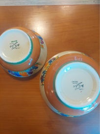 Listing 2 of 2 for Clarice Cliff Bizarre Crocus Bowls (Pair), c.1930s