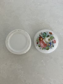Listing 9 of 16 for Antique Cream/Paste/Ointment Pot with Handpainted Lid