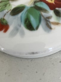 Listing 11 of 16 for Antique Cream/Paste/Ointment Pot with Handpainted Lid