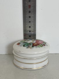 Listing 13 of 16 for Antique Cream/Paste/Ointment Pot with Handpainted Lid