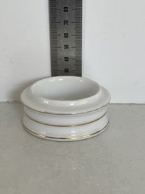 Listing 14 of 16 for Antique Cream/Paste/Ointment Pot with Handpainted Lid