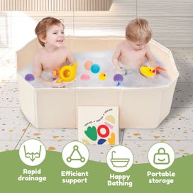 Listing 3 of 10 for PVC Foldable Baby Bath for Kid Pet Space Saving Toddler Infant Bathtub Stur