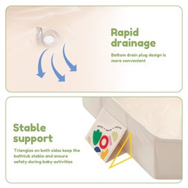 Listing 4 of 10 for PVC Foldable Baby Bath for Kid Pet Space Saving Toddler Infant Bathtub Stur