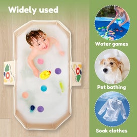 Listing 6 of 10 for PVC Foldable Baby Bath for Kid Pet Space Saving Toddler Infant Bathtub Stur