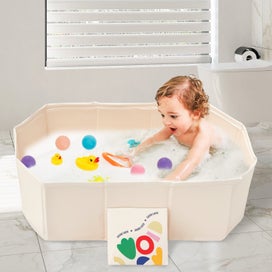 Listing 9 of 10 for PVC Foldable Baby Bath for Kid Pet Space Saving Toddler Infant Bathtub Stur