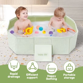 Listing 3 of 10 for PVC Foldable Baby Bath for Kid Pet Space Saving Toddler Infant Bathtub Stur