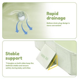 Listing 4 of 10 for PVC Foldable Baby Bath for Kid Pet Space Saving Toddler Infant Bathtub Stur