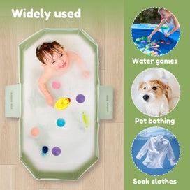 Listing 6 of 10 for PVC Foldable Baby Bath for Kid Pet Space Saving Toddler Infant Bathtub Stur