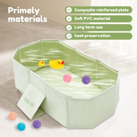 Listing 7 of 10 for PVC Foldable Baby Bath for Kid Pet Space Saving Toddler Infant Bathtub Stur
