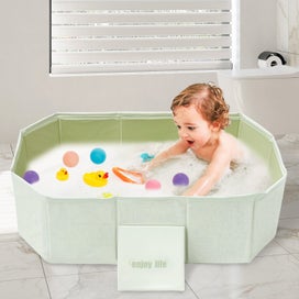 Listing 9 of 10 for PVC Foldable Baby Bath for Kid Pet Space Saving Toddler Infant Bathtub Stur