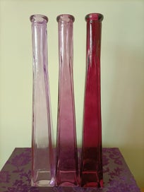 Listing 2 of 2 for Coloured Glass vase x3