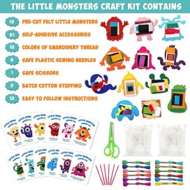 Listing 2 of 9 for Sewing Kit for Kids Monster DIY Art Craft Felt Set Animals Preschool Begin