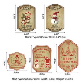 Listing 2 of 7 for 12Pieces Christmas Wine Bottle Label Sticker, Christmas Party Sticker Pack,