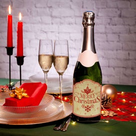 Listing 7 of 7 for 12Pieces Christmas Wine Bottle Label Sticker, Christmas Party Sticker Pack,