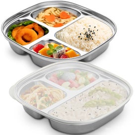 Listing 3 of 5 for KidsDivided Plate ! 304 Stainless SteelKidsPlate, Compartmentalized Dinner