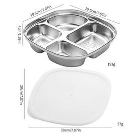 Listing 5 of 5 for KidsDivided Plate ! 304 Stainless SteelKidsPlate, Compartmentalized Dinner