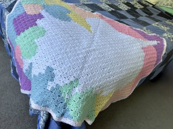 Listing 5 of 6 for Handmade Crochet Unicorn Blanket – Pastel Hearts | Nursery Keepsake