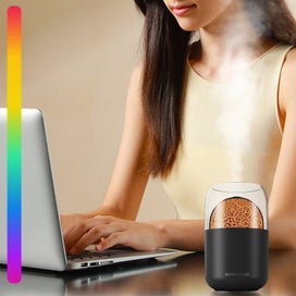 Listing 8 of 8 for Black Humidifiers for Bedroom, USB Humidifier With Colored Light Quiet Cool