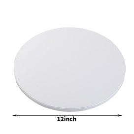 Listing 2 of 7 for Round Cake Board Drums, Sturdy White Corrugated Cardboard for Multi-Layer C