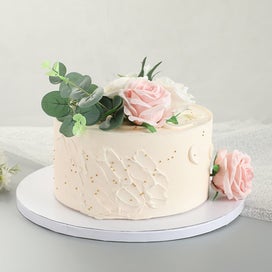 Listing 4 of 7 for Round Cake Board Drums, Sturdy White Corrugated Cardboard for Multi-Layer C