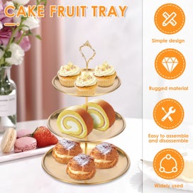 Listing 2 of 8 for Stainless Steel Tiered Cupcake Stand for Dessert Table Decoration Anti Rust