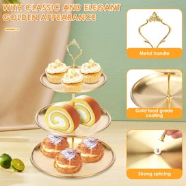 Listing 3 of 8 for Stainless Steel Tiered Cupcake Stand for Dessert Table Decoration Anti Rust