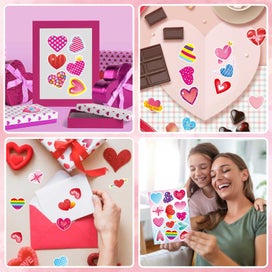 Listing 2 of 7 for Valentine's Day Love Heart Stickers 32 Sheet Heart Stickers for Kids Heart