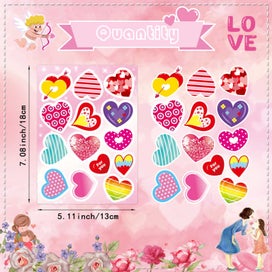 Listing 3 of 7 for Valentine's Day Love Heart Stickers 32 Sheet Heart Stickers for Kids Heart