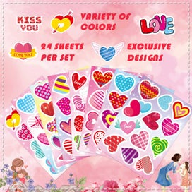 Listing 4 of 7 for Valentine's Day Love Heart Stickers 32 Sheet Heart Stickers for Kids Heart