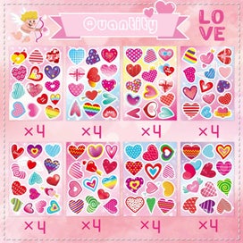 Listing 5 of 7 for Valentine's Day Love Heart Stickers 32 Sheet Heart Stickers for Kids Heart