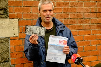 Listing 7 of 7 for Drawn $50 note used to pay for court fine by Climate Activist Bruce Mahalski