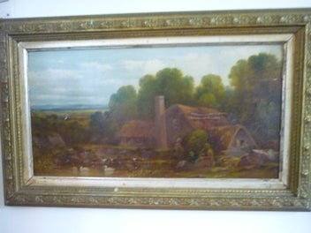 Listing 2 of 5 for ENGLISH 19TH Cent PAIR OF GILT FRAMED PAINTINGS . 1808-1887. ATTRIB THOMAS SILK