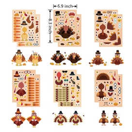 Listing 2 of 7 for Thanksgiving Turkey Stickers Make A Turkey Stickers DIY Crafts Stickers for