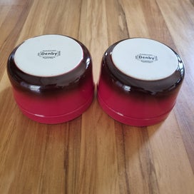 Listing 2 of 3 for Retro Red Denby pots × 2