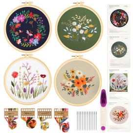 Listing 1 of 10 for 4Pcs Full Range Embroidery Starter Kit with Patterns and Instructions, Cross