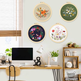 Listing 2 of 10 for 4Pcs Full Range Embroidery Starter Kit with Patterns and Instructions, Cross