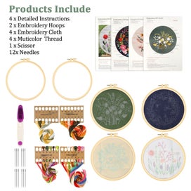 Listing 5 of 10 for 4Pcs Full Range Embroidery Starter Kit with Patterns and Instructions, Cross