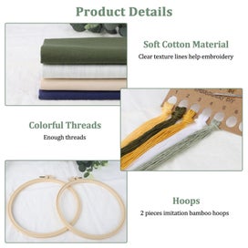 Listing 8 of 10 for 4Pcs Full Range Embroidery Starter Kit with Patterns and Instructions, Cross