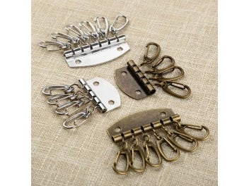 Listing 3 of 10 for 5pcs Compact Key Holder Wallet Key Row Key Chain 4-6 Hooks Handmade Leather