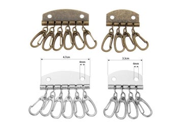 Listing 4 of 10 for 5pcs Compact Key Holder Wallet Key Row Key Chain 4-6 Hooks Handmade Leather