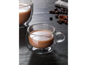 Listing 4 of 9 for Leeseph 2pcs Double Wall High Borosilicate Glass Mug With Handle Coffee Milk